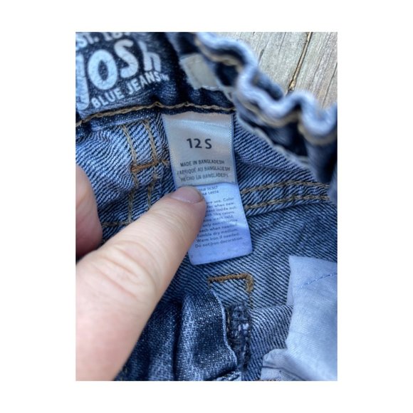 Y2K Oshkosh B'Gosh Denim Blue Jeans Straight Whiskering Fade Adjustable Sz 12S - Picture 4 of 7